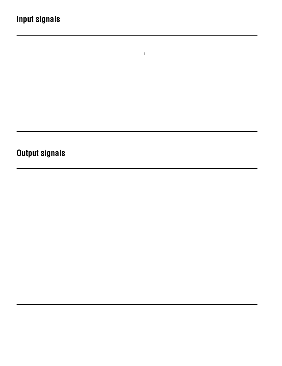 Input signals, Output signals, Input signals output signals | Emerson Transmitters and Discrete Controllers Series 3000 User Manual | Page 6 / 28