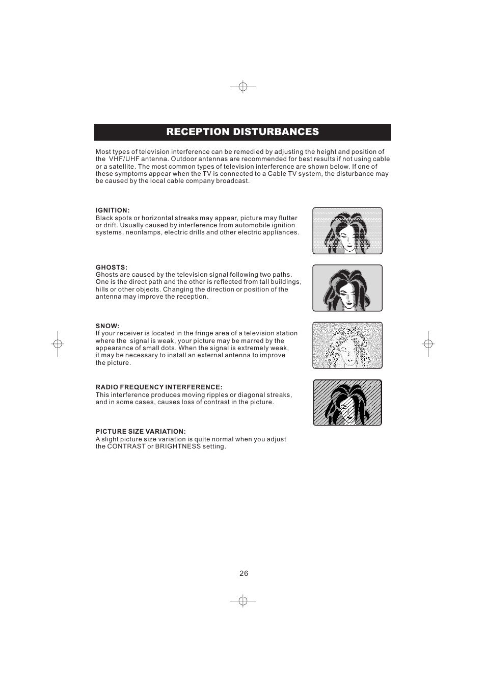 Reception disturbances | Emerson Radio DTE316 User Manual | Page 27 / 30