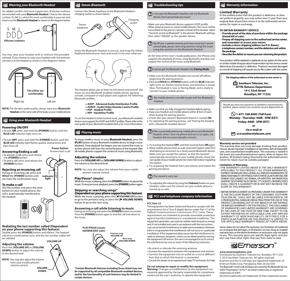 S m l | Emerson EM266 User Manual | Page 2 / 2