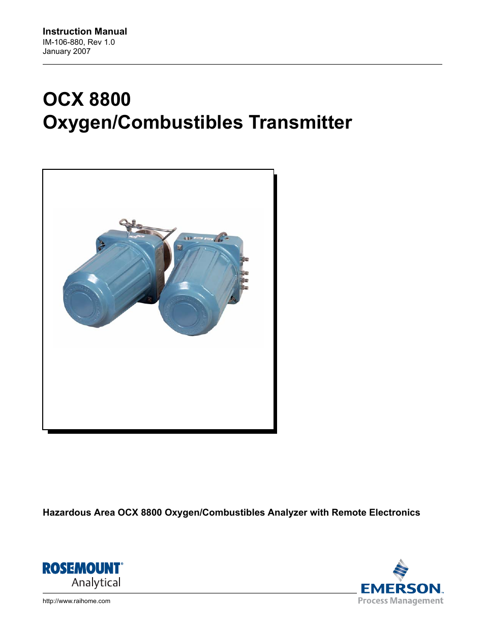Emerson ROSEMOUNT OCX 8800 User Manual | 164 pages