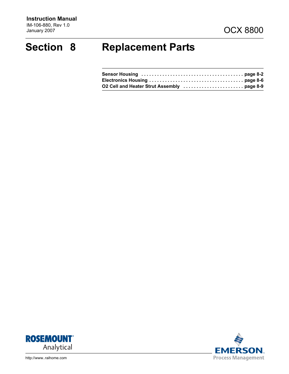 Ocx 8800 | Emerson ROSEMOUNT OCX 8800 User Manual | Page 111 / 164