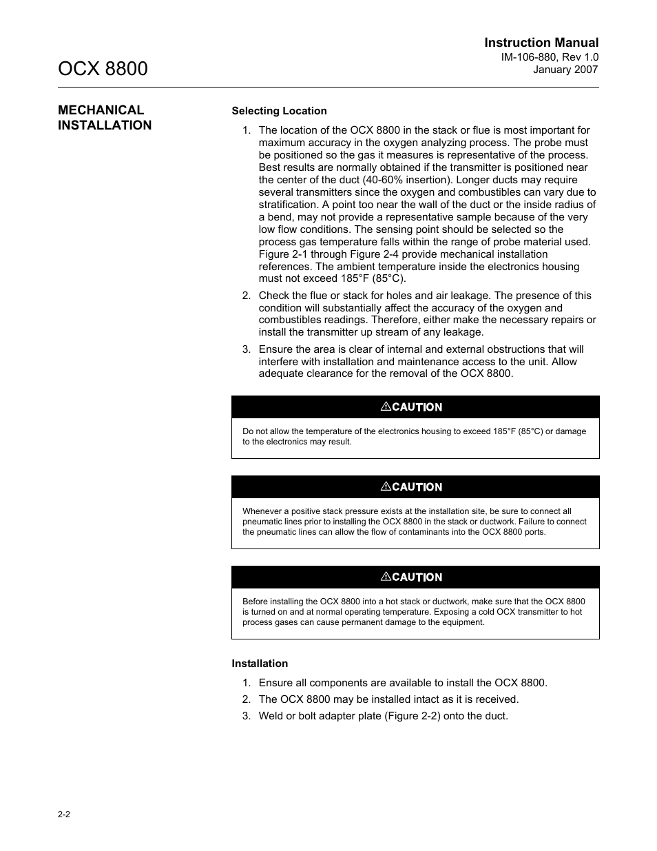 Ocx 8800 | Emerson ROSEMOUNT OCX 8800 User Manual | Page 22 / 164