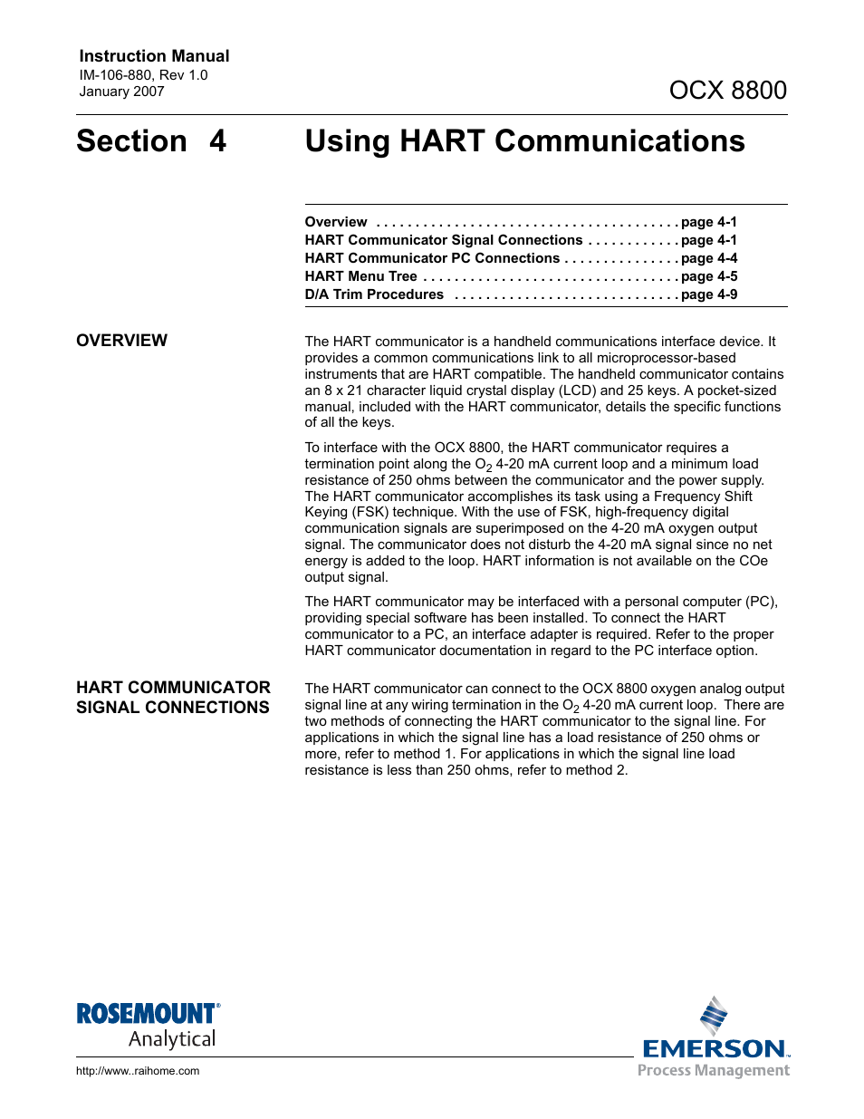 Ocx 8800 | Emerson ROSEMOUNT OCX 8800 User Manual | Page 45 / 164
