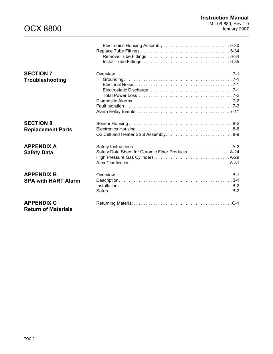 Ocx 8800 | Emerson ROSEMOUNT OCX 8800 User Manual | Page 6 / 164