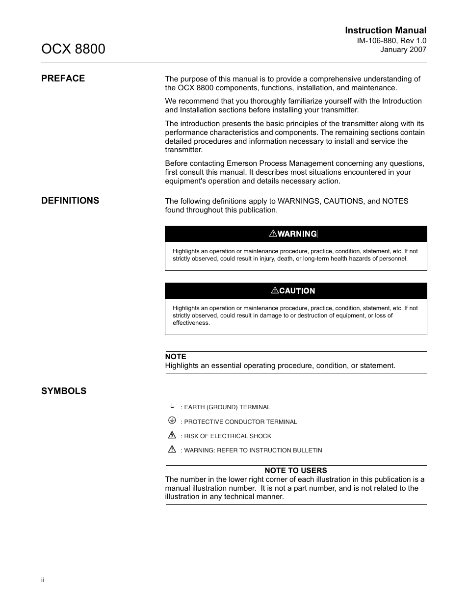 Ocx 8800 | Emerson ROSEMOUNT OCX 8800 User Manual | Page 8 / 164
