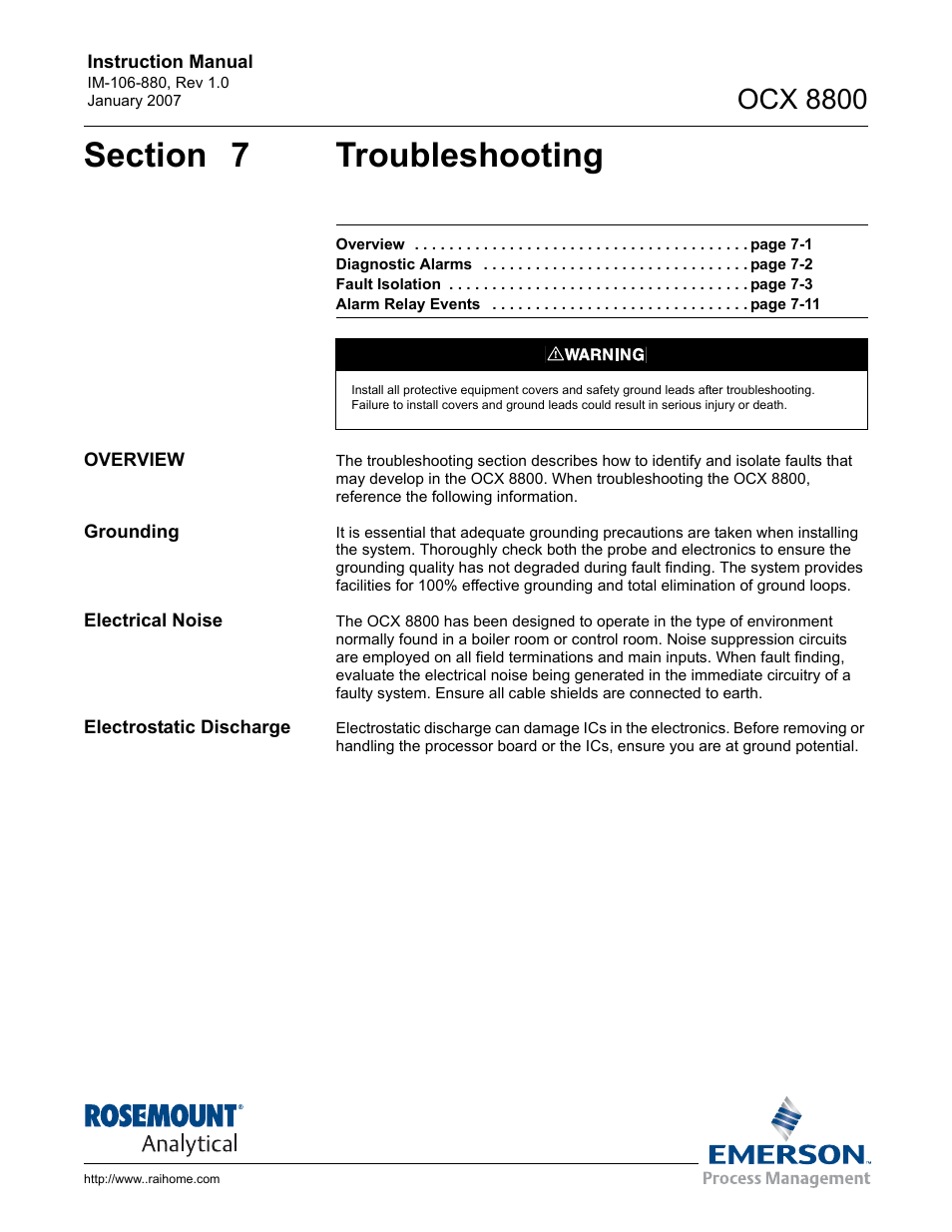 Ocx 8800 | Emerson ROSEMOUNT OCX 8800 User Manual | Page 99 / 164