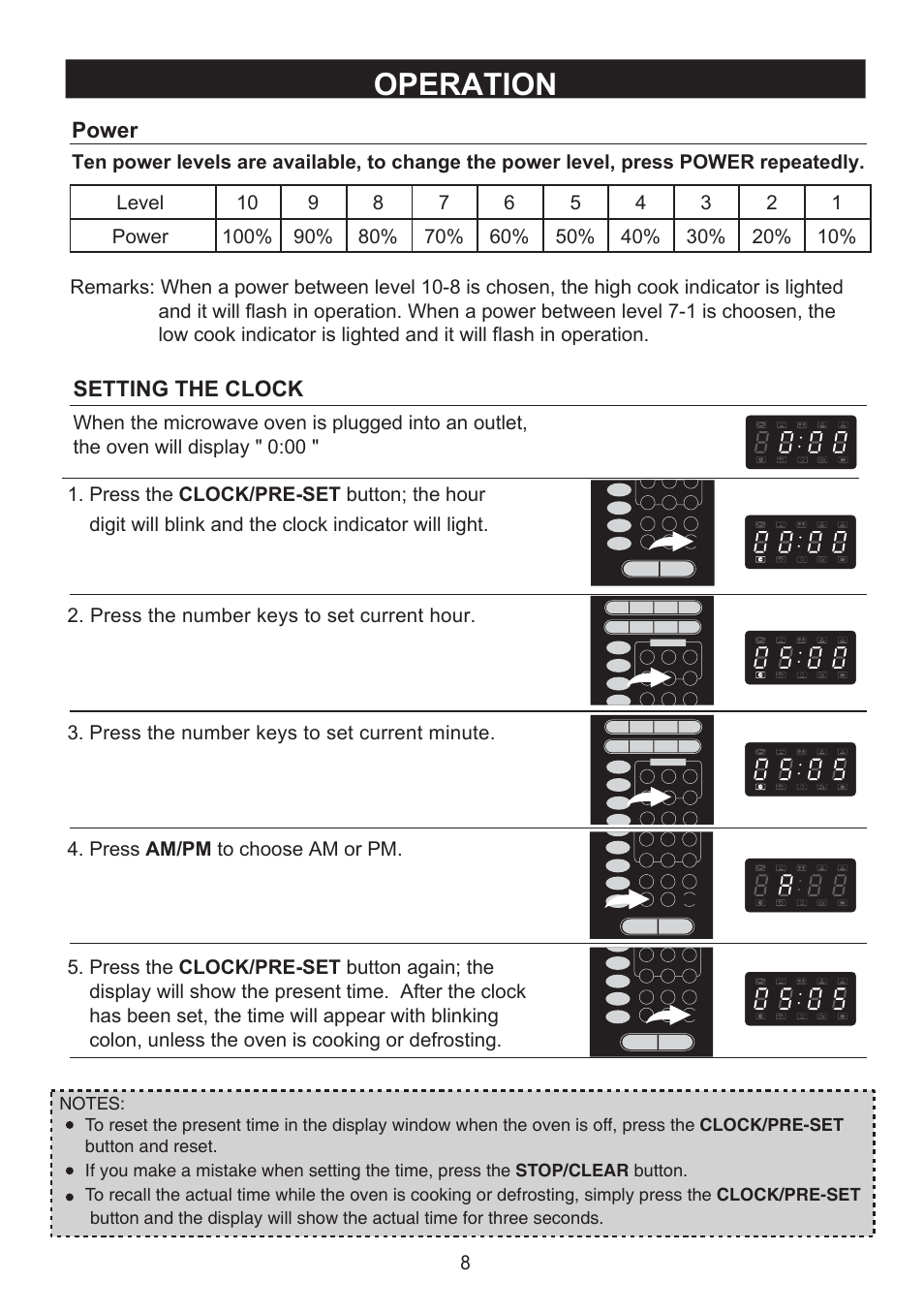 Operation | Emerson MW8999SB User Manual | Page 9 / 31