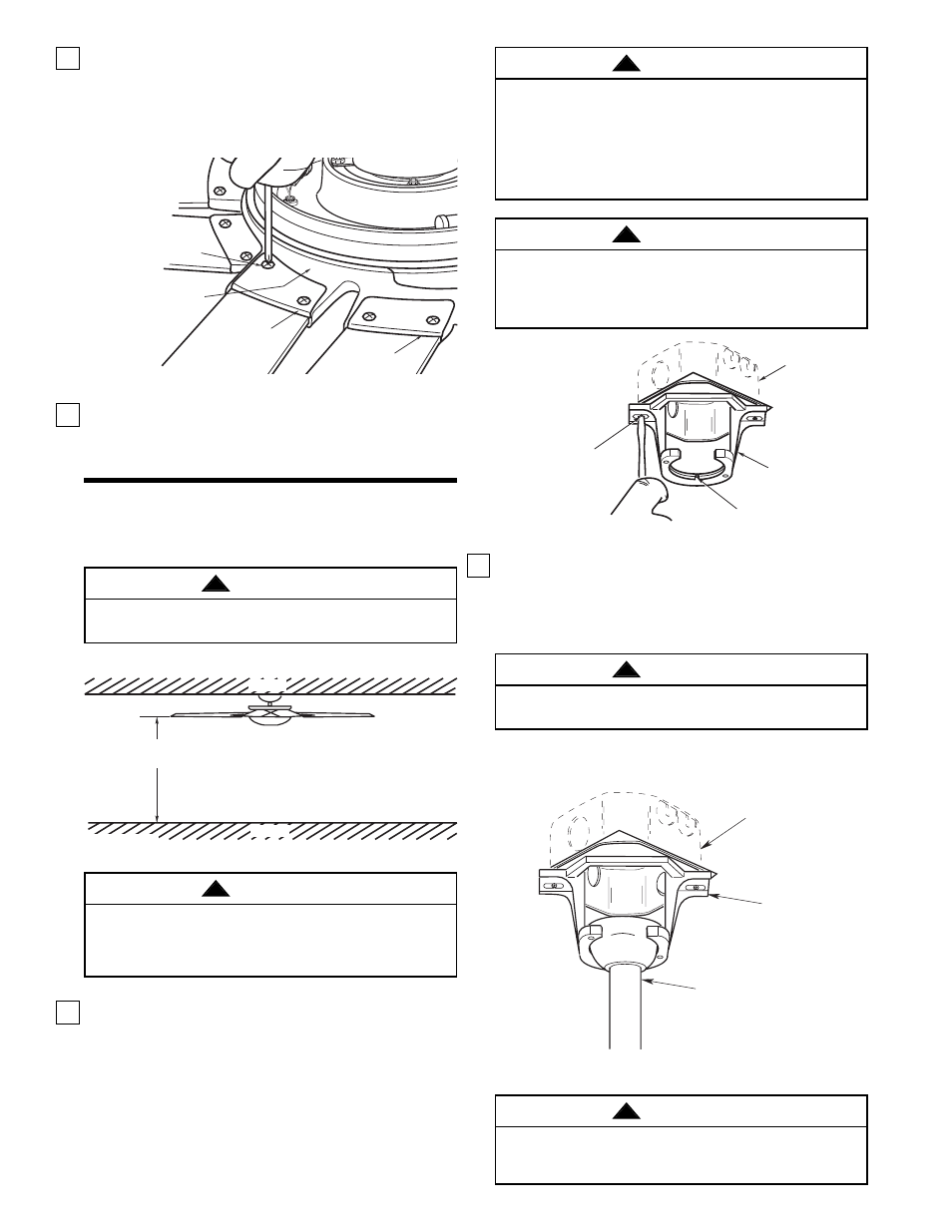 How to hang your ceiling fan, Warning | Emerson CF2455ORB00 User Manual | Page 7 / 16