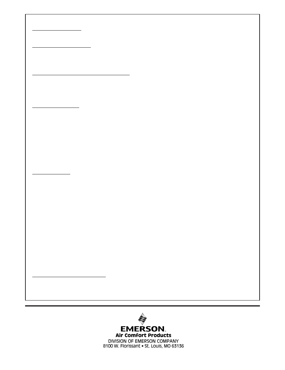 Limited warranty | Emerson CF1AB01 User Manual | Page 12 / 12