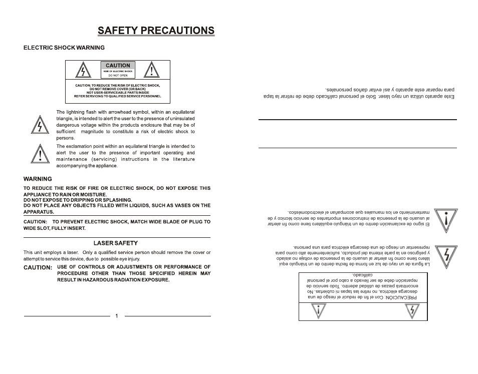 Pr ec au cio ne s de s eg ur id ad | Emerson EMDVD75795 User Manual | Page 2 / 32