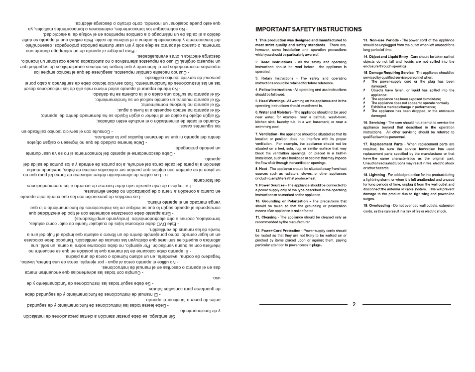 Pr ec au cio ne s de s eg ur id ad | Emerson EMDVD75795 User Manual | Page 3 / 32