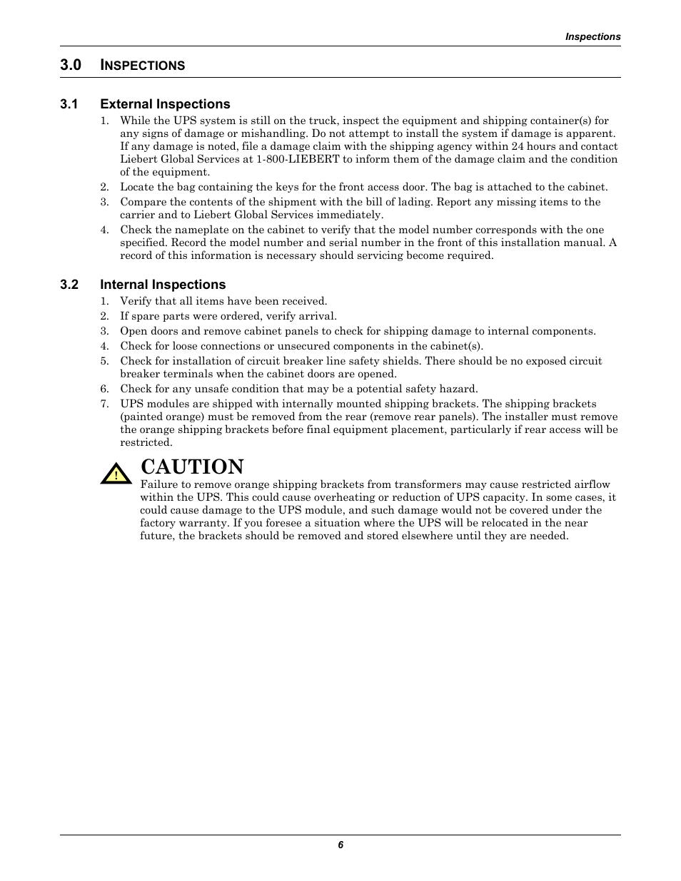 0 inspections, 1 external inspections, 2 internal inspections | Nspections, External inspections, Internal inspections, Caution | Emerson Series 610 User Manual | Page 10 / 52