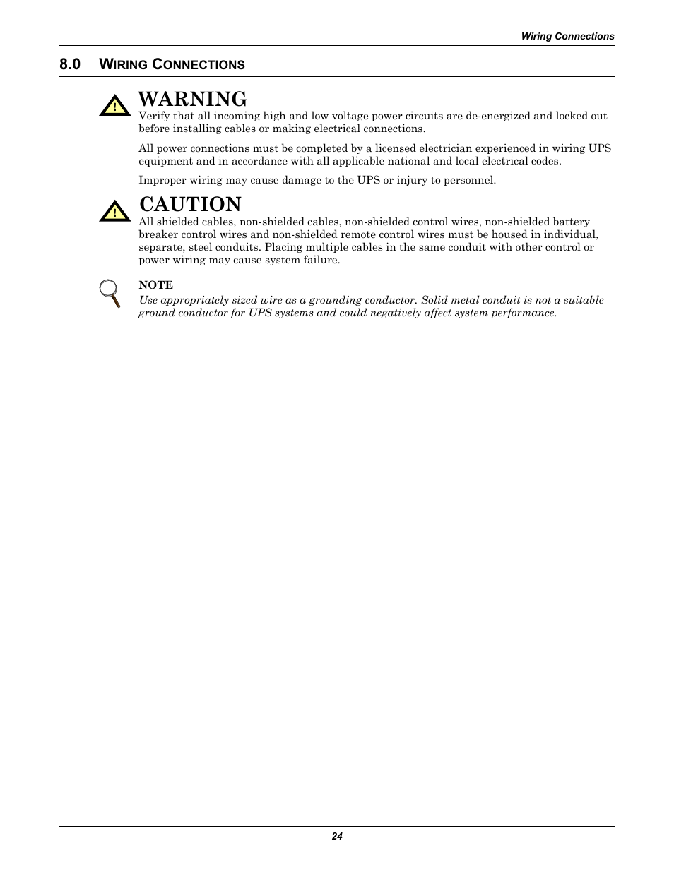 0 wiring connections, Iring, Onnections | Warning, Caution | Emerson Series 610 User Manual | Page 28 / 52