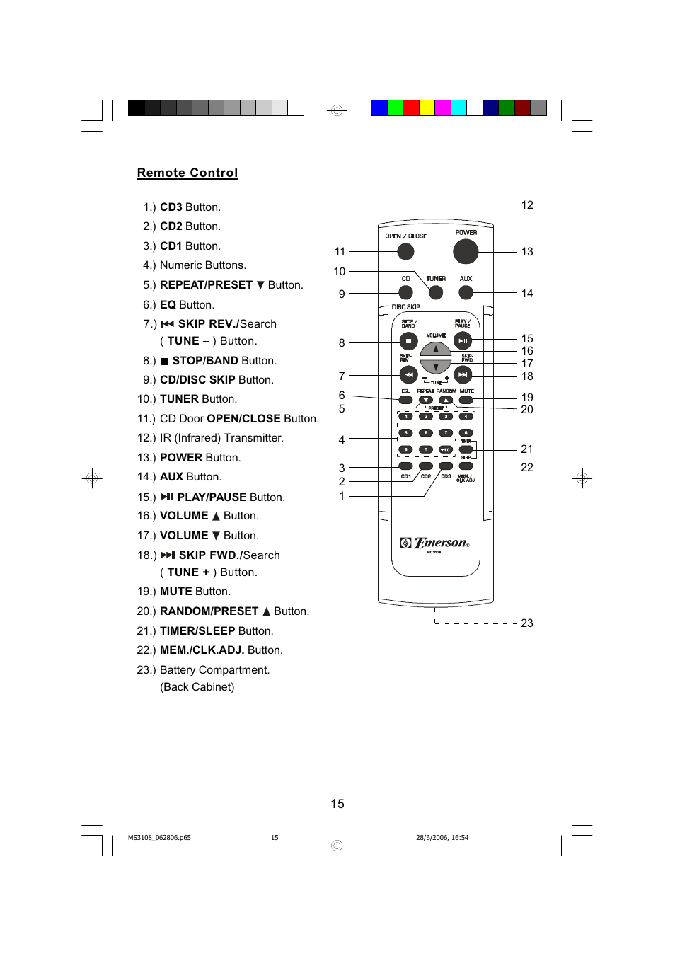 Emerson MS3108C User Manual | Page 16 / 42
