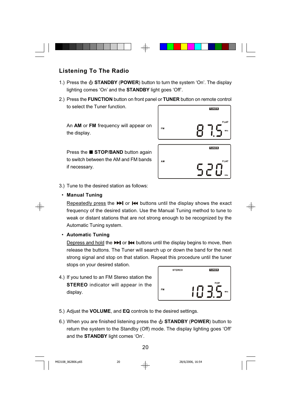 Listening to the radio | Emerson MS3108C User Manual | Page 21 / 42