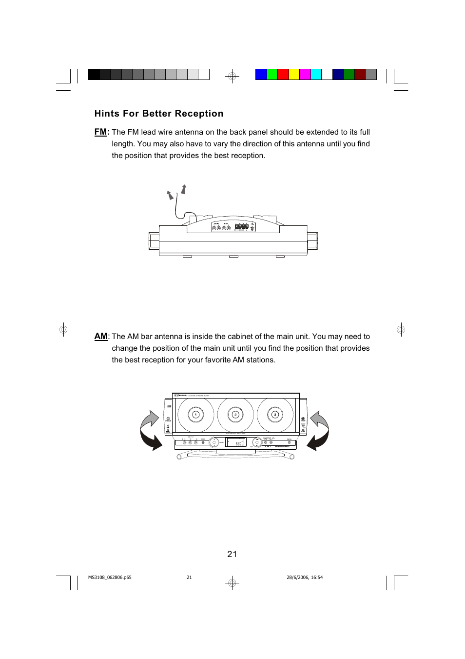 Hints for better reception | Emerson MS3108C User Manual | Page 22 / 42