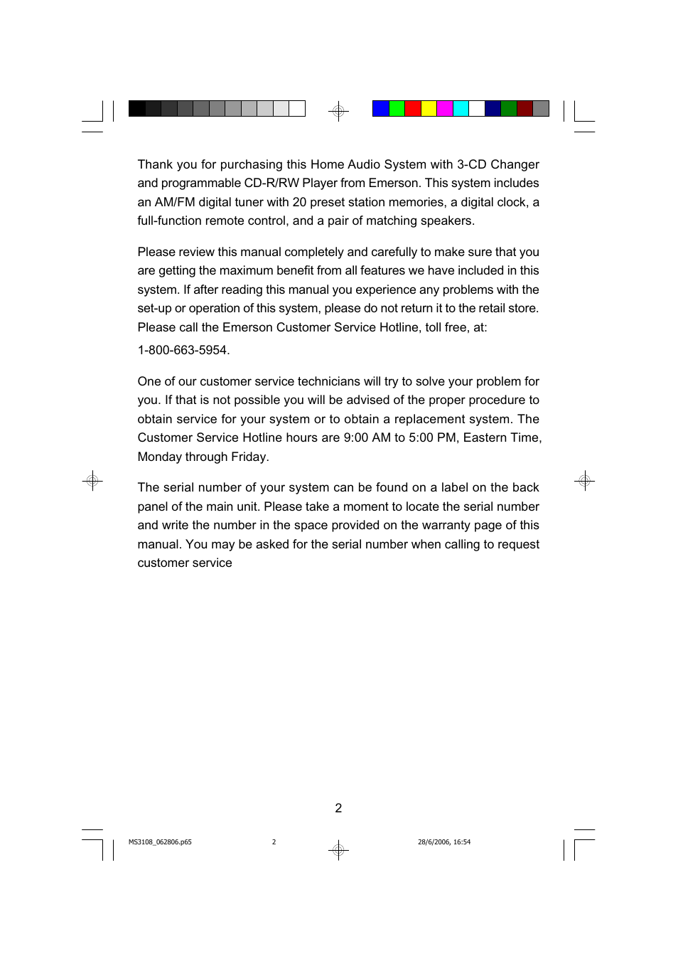 Emerson MS3108C User Manual | Page 3 / 42