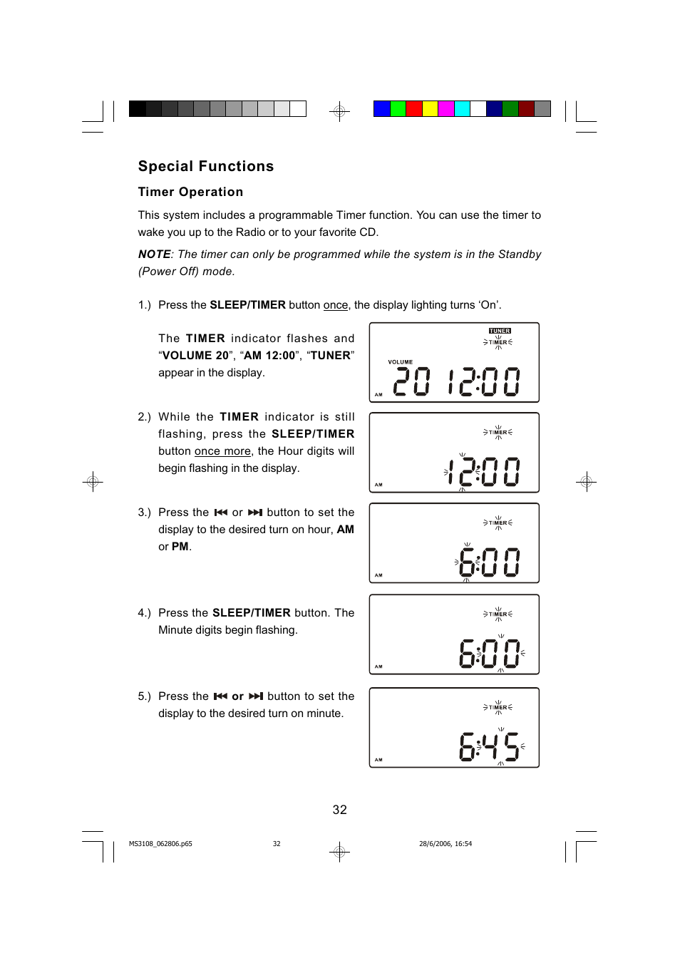 Special functions | Emerson MS3108C User Manual | Page 33 / 42