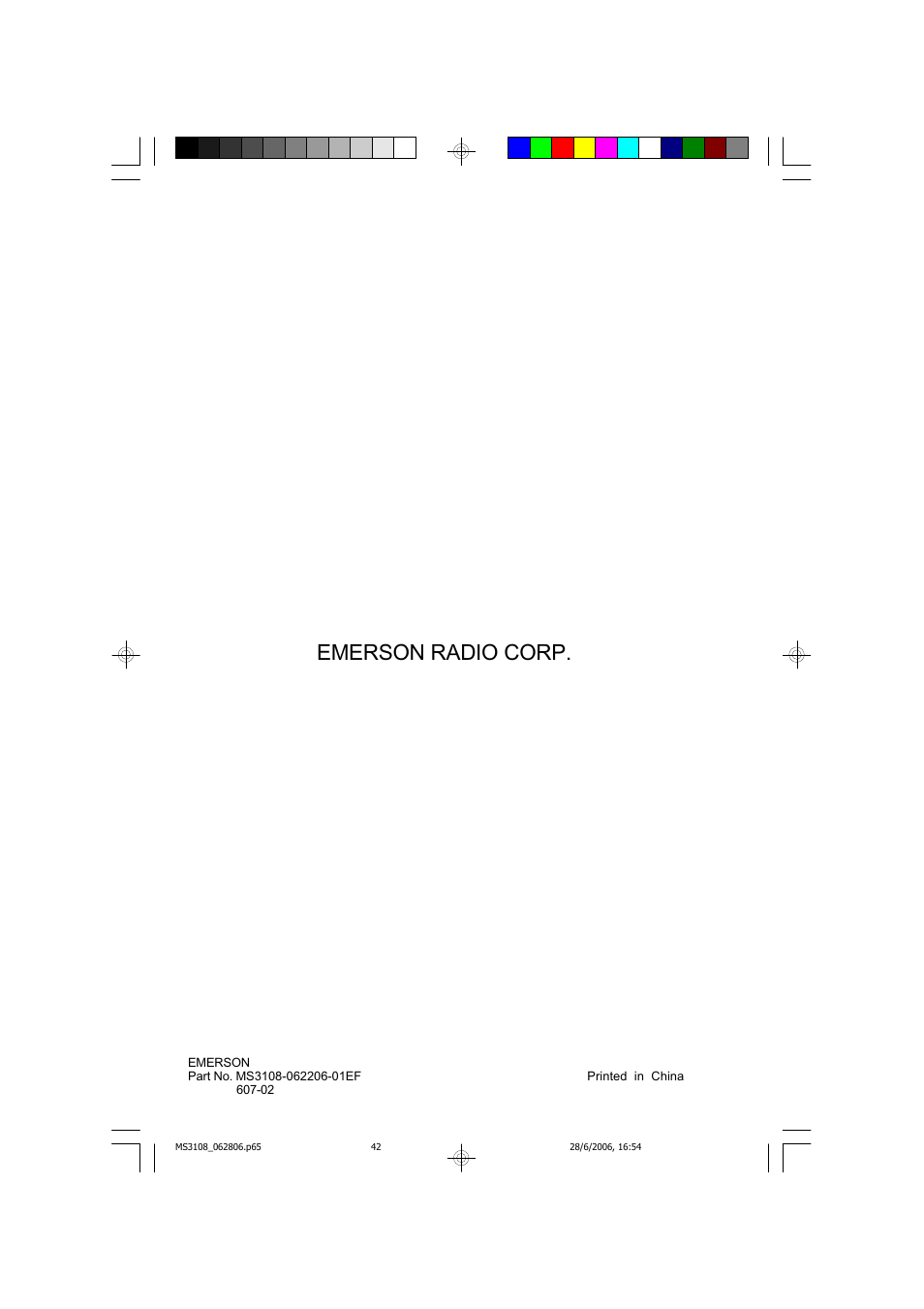 Emerson radio corp | Emerson MS3108C User Manual | Page 42 / 42