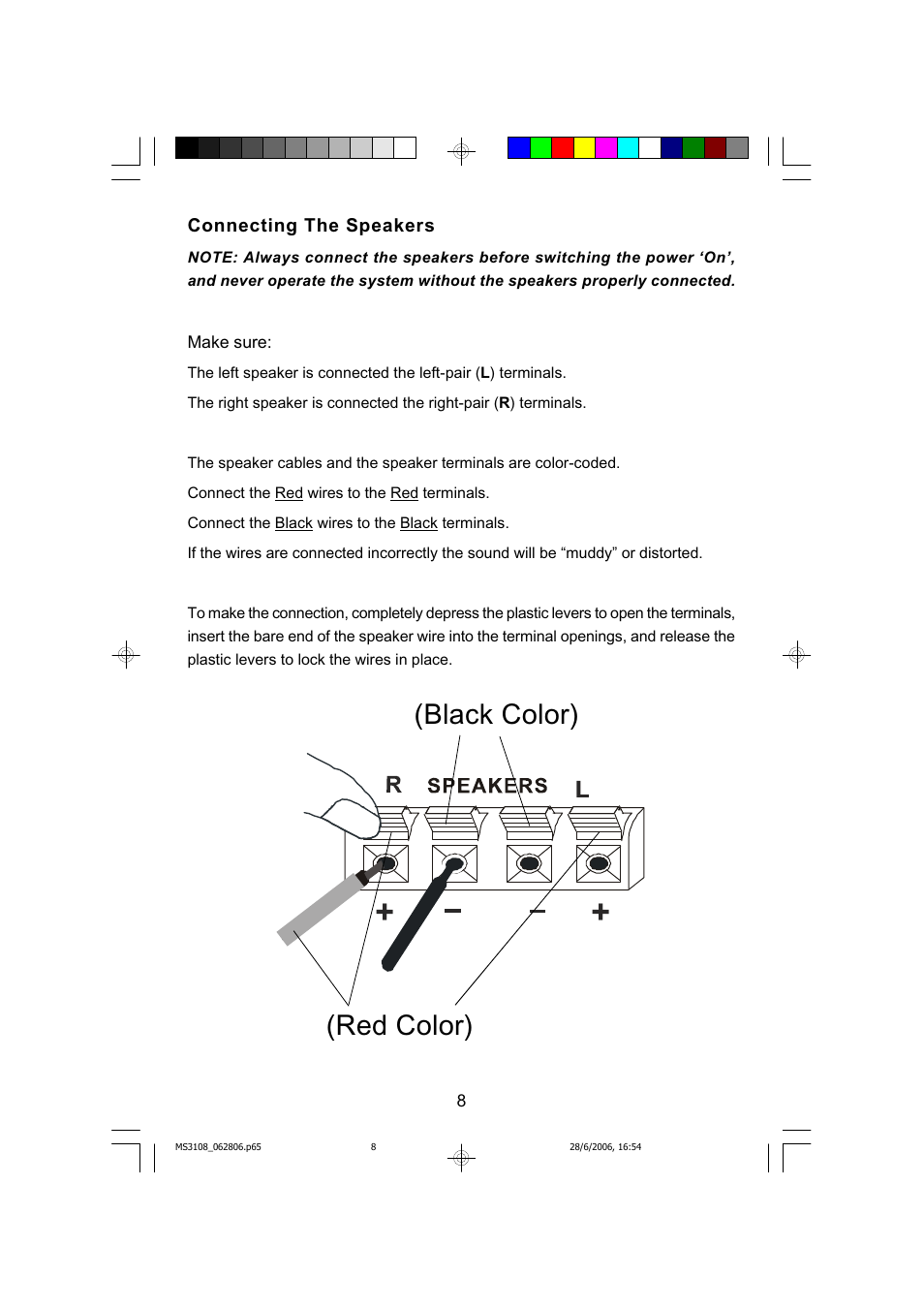 Red color) (black color) | Emerson MS3108C User Manual | Page 9 / 42