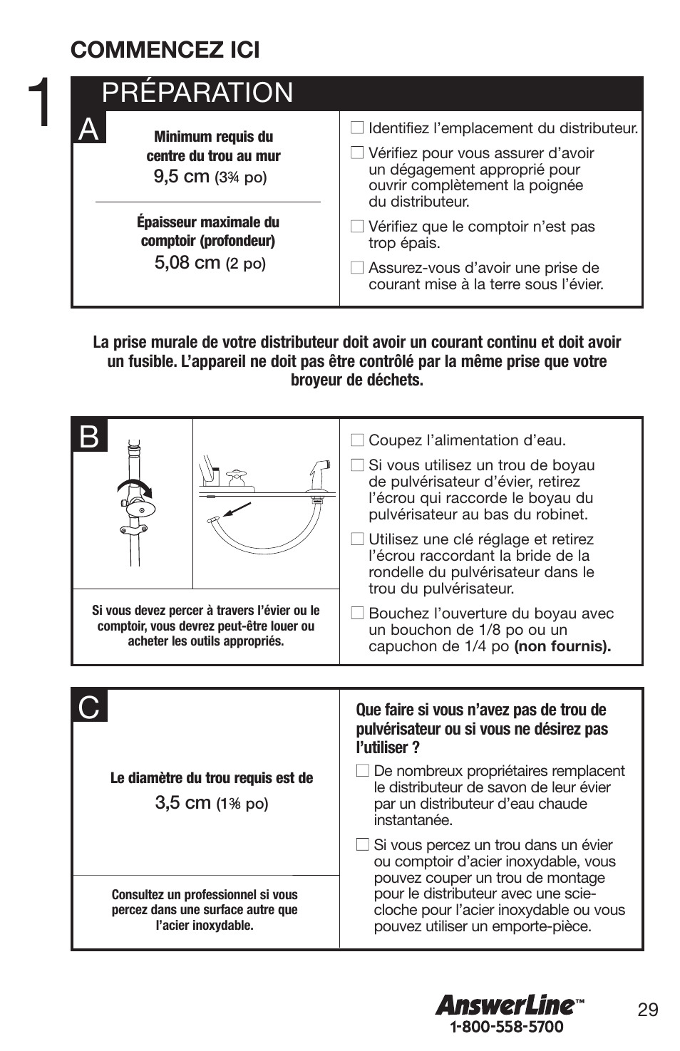Préparation, Commencez ici | Emerson Hot1 User Manual | Page 29 / 36