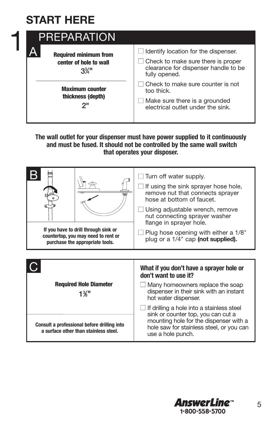 Preparation start here | Emerson Hot1 User Manual | Page 5 / 36