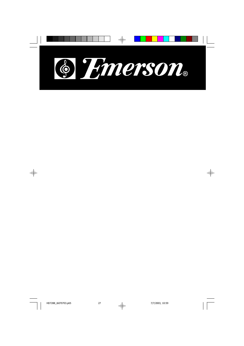 Emerson Radio HD7288 User Manual | 27 pages