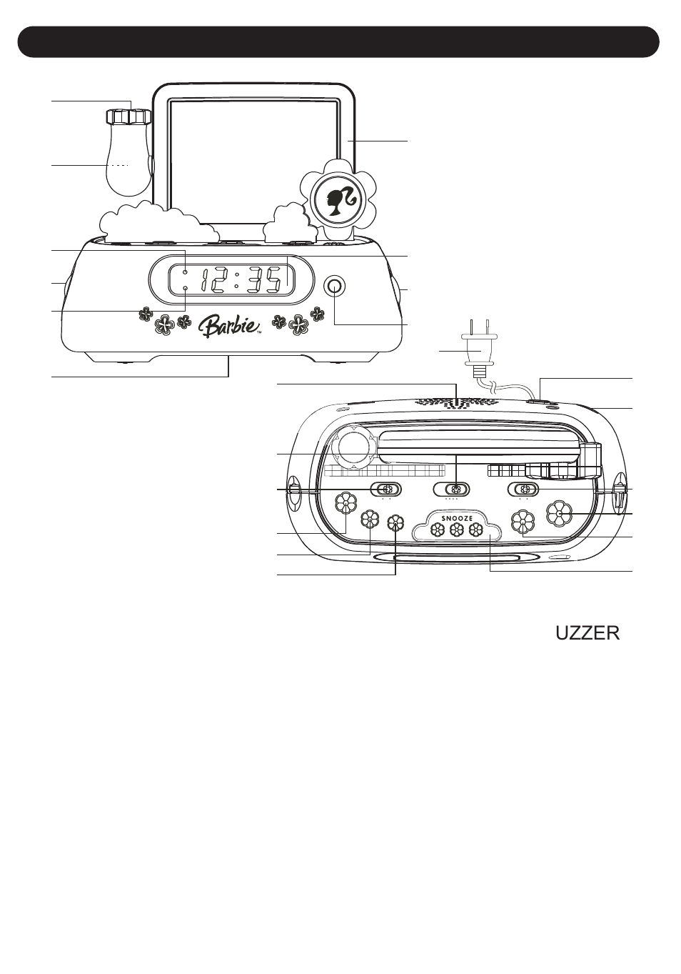 Location of controls | Emerson Radio Barbie BAR805 User Manual | Page 6 / 17