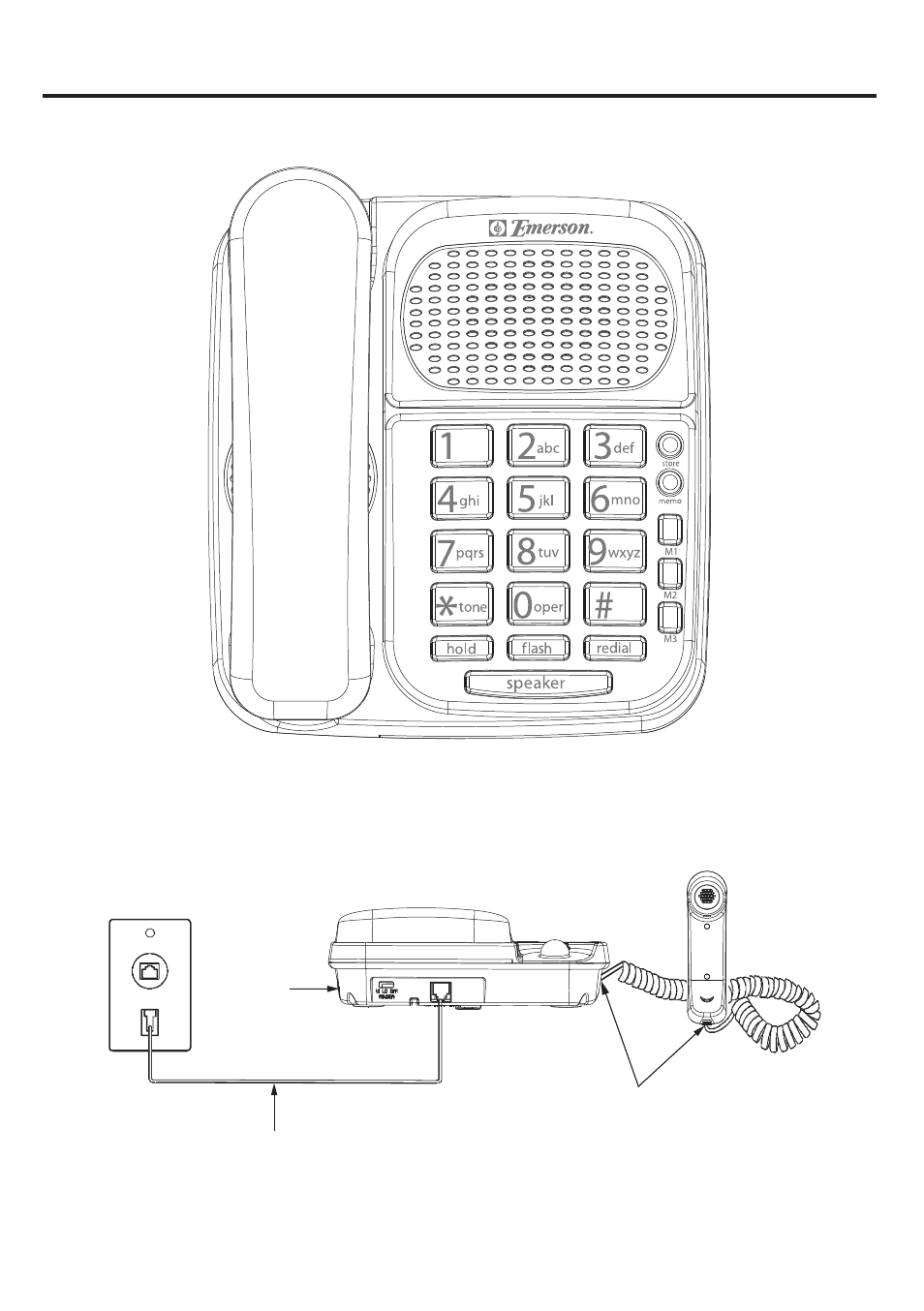 Connecting the telephone | Emerson EM2246HS User Manual | Page 5 / 9