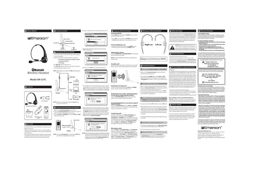 Emerson EM-237C User Manual | 1 page