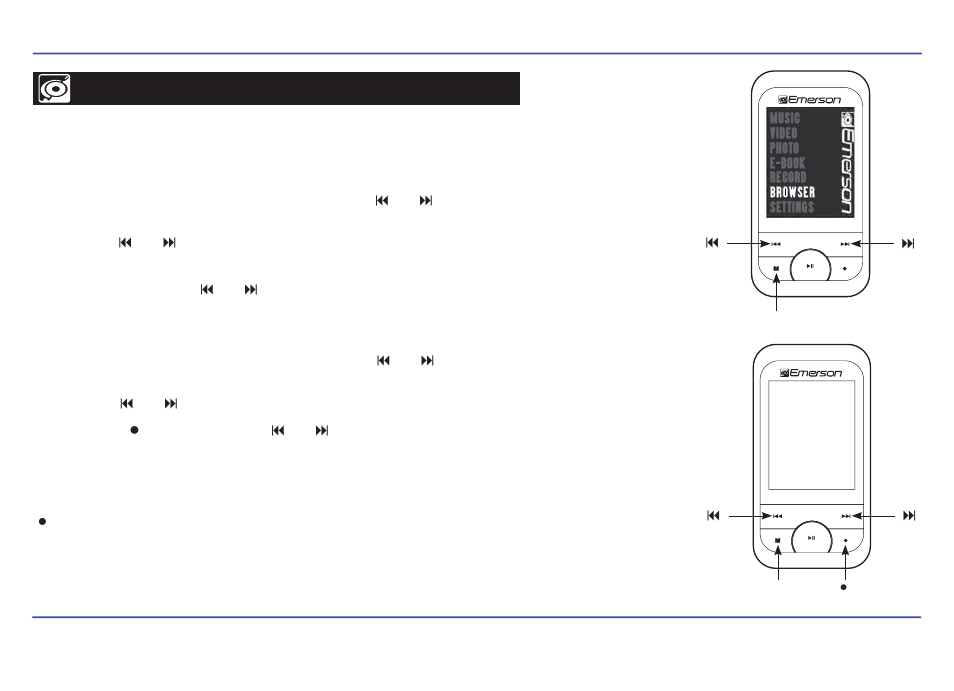 Browser, Deleting files | Emerson EMP414-4 User Manual | Page 25 / 35