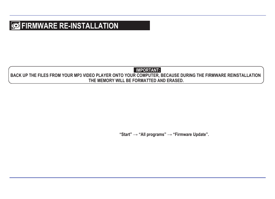 Firmware re-installation | Emerson EMP414-4 User Manual | Page 27 / 35