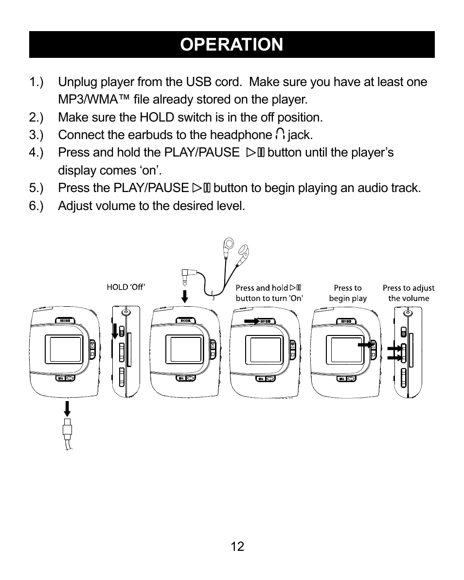 Operation | Emerson Radio MP200 User Manual | Page 12 / 24