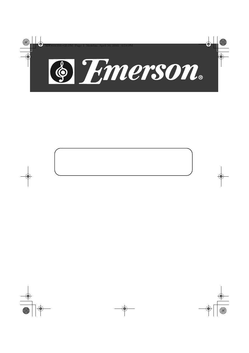 Emerson MW8103SS User Manual | 28 pages