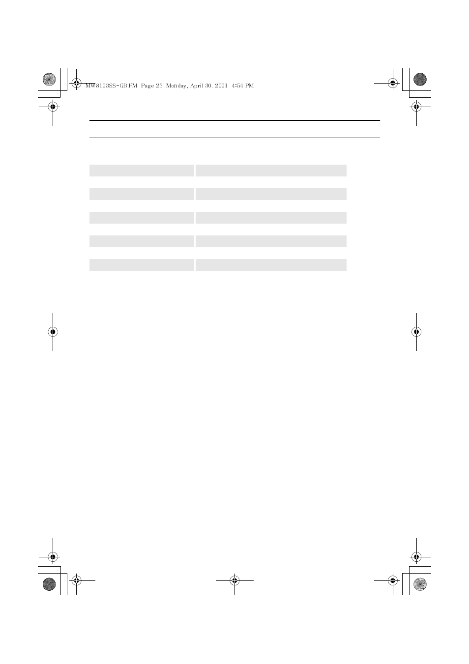 Appendix, Specifications | Emerson MW8103SS User Manual | Page 23 / 28