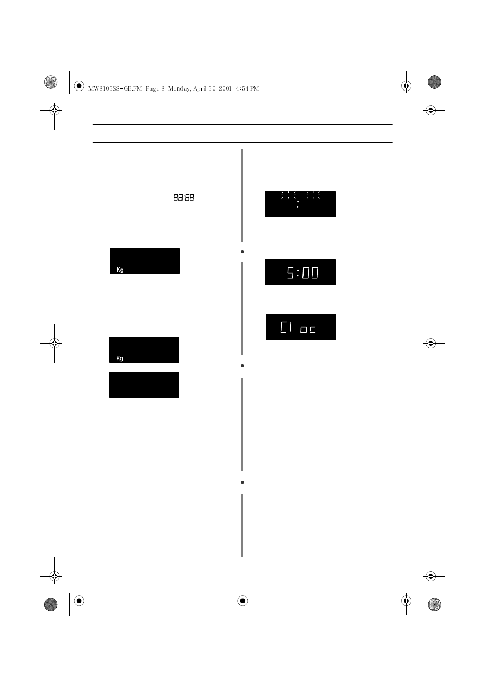 Operation guide, Turning on the power and selecting a weight, Setting the clock | Using the pause/cancel button | Emerson MW8103SS User Manual | Page 8 / 28