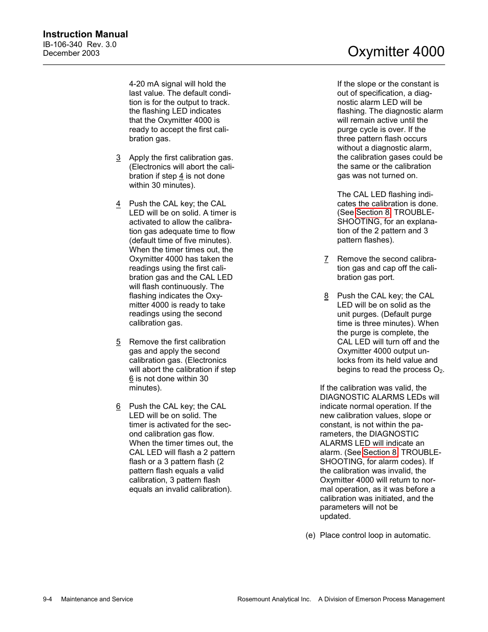 Oxymitter 4000 | Emerson OXYMITTER 4000 User Manual | Page 132 / 172