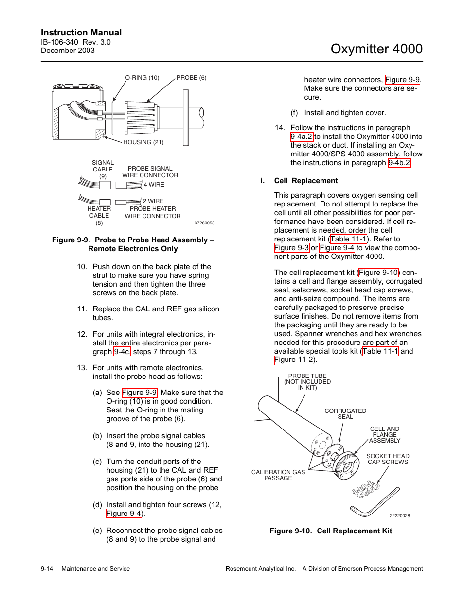 Aph 9-4i in sec, Oxymitter 4000, Instruction manual | Emerson OXYMITTER 4000 User Manual | Page 142 / 172