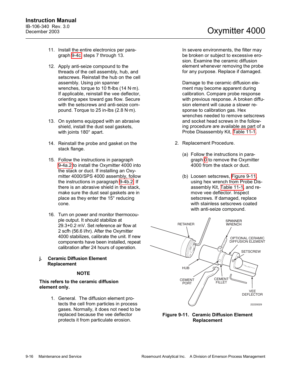 Ph 9-4j, Figure 9-11), Oxymitter 4000 | Instruction manual | Emerson OXYMITTER 4000 User Manual | Page 144 / 172