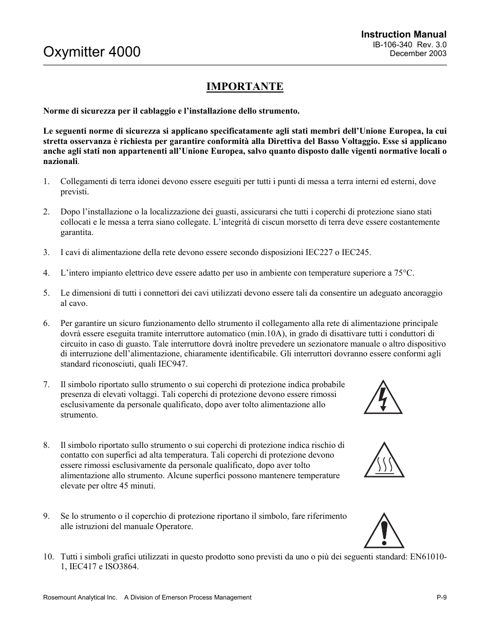 Oxymitter 4000, Importante | Emerson OXYMITTER 4000 User Manual | Page 17 / 172