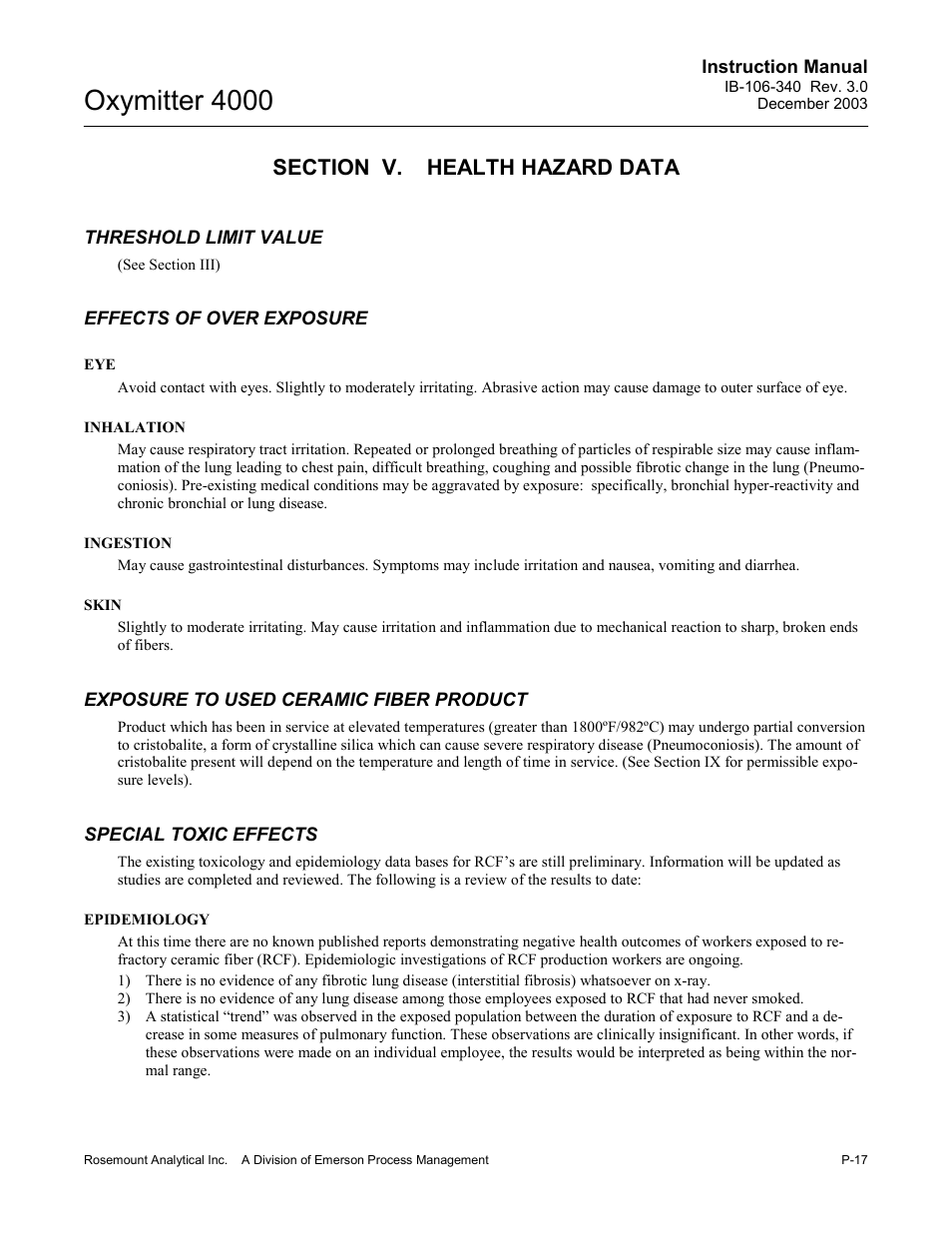 Oxymitter 4000 | Emerson OXYMITTER 4000 User Manual | Page 25 / 172