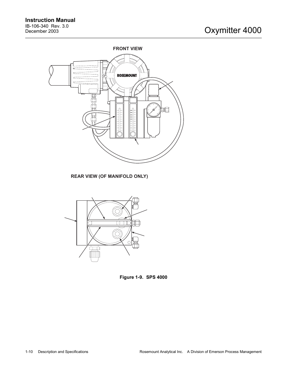 Figure 1-9. sps 4000 -10, Figure, Oxymitter 4000 | Instruction manual | Emerson OXYMITTER 4000 User Manual | Page 46 / 172