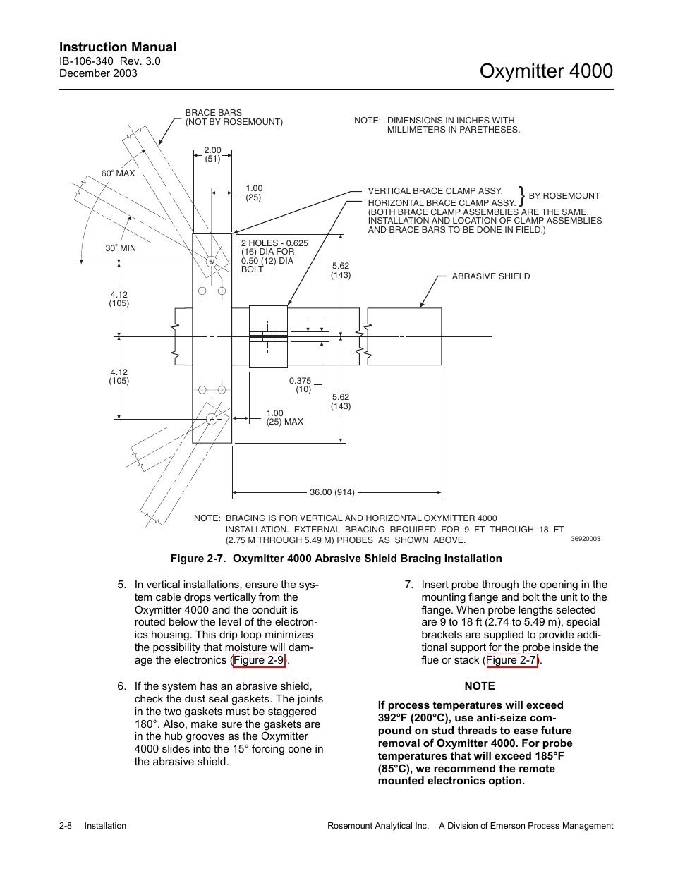 Figure 2-7, Oxymitter 4000, Instruction manual | Emerson OXYMITTER 4000 User Manual | Page 62 / 172