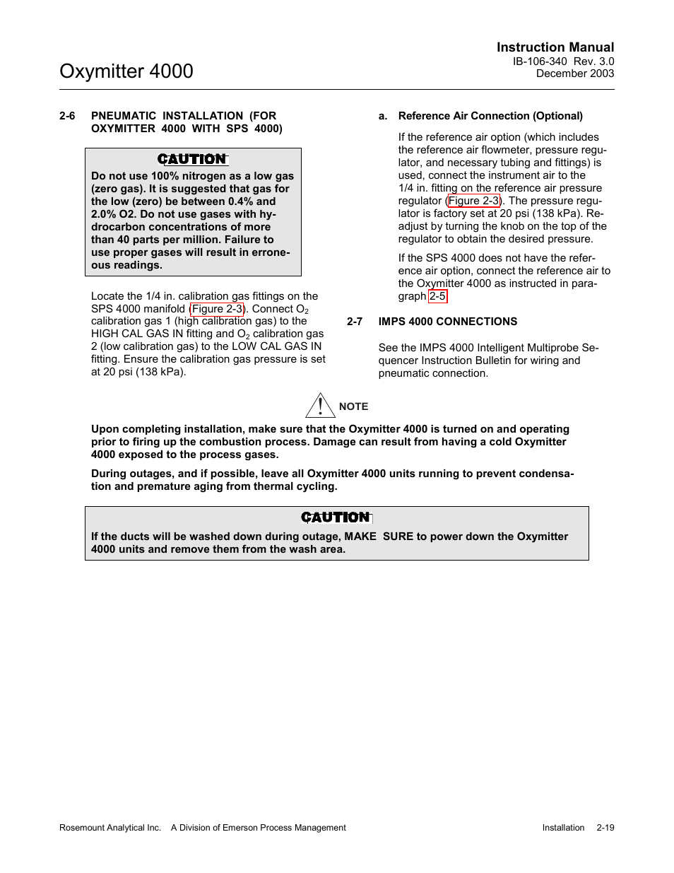 Imps 4000 connections -19, Oxymitter 4000 | Emerson OXYMITTER 4000 User Manual | Page 73 / 172