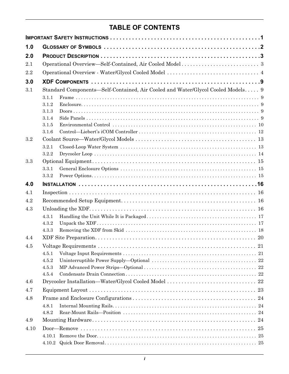 Emerson Liebert XDF User Manual | Page 3 / 60