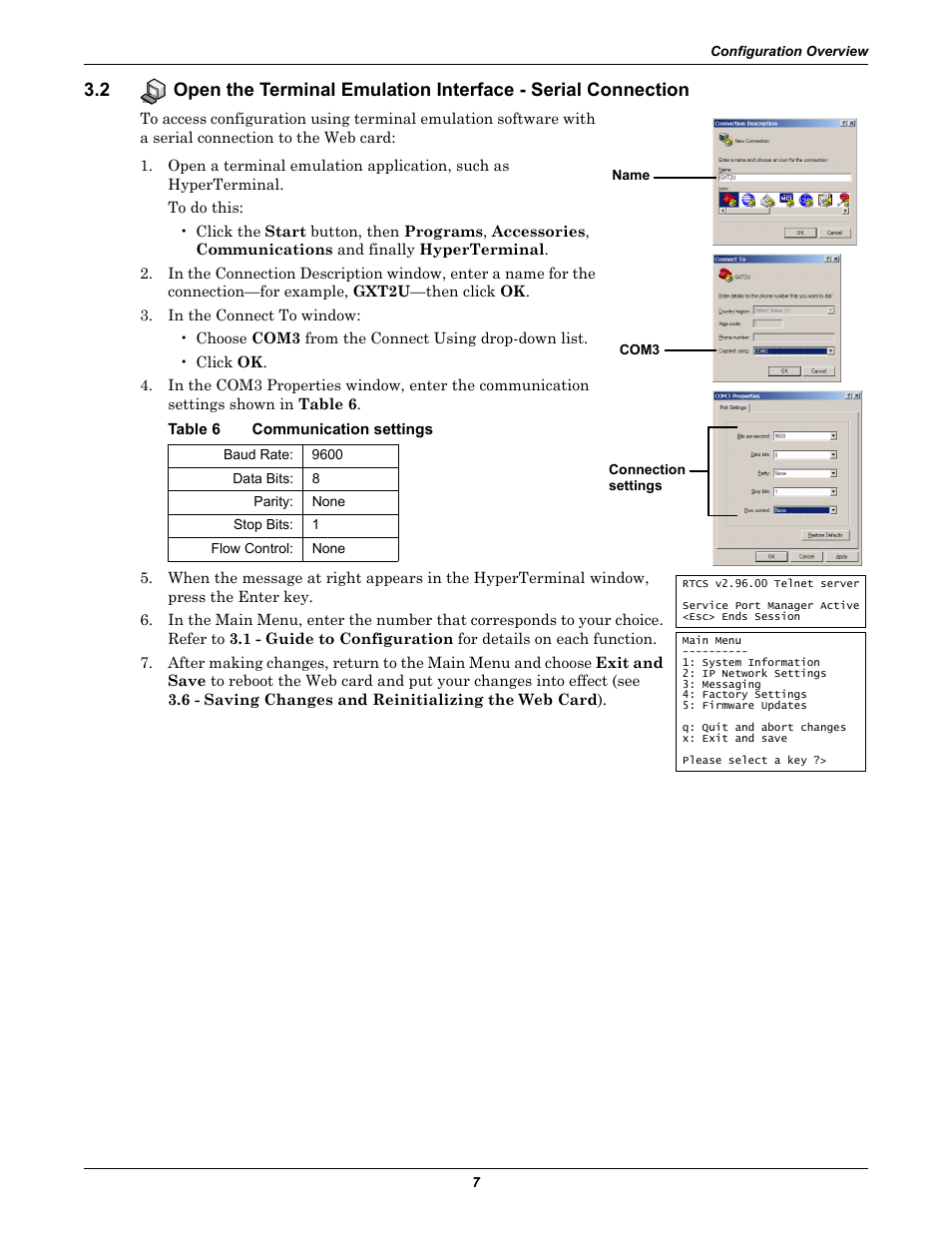 Table 6 communication settings, Table 6, Communication settings | Emerson Liebert IntelliSlot IS-WEB485ADPT User Manual | Page 11 / 60