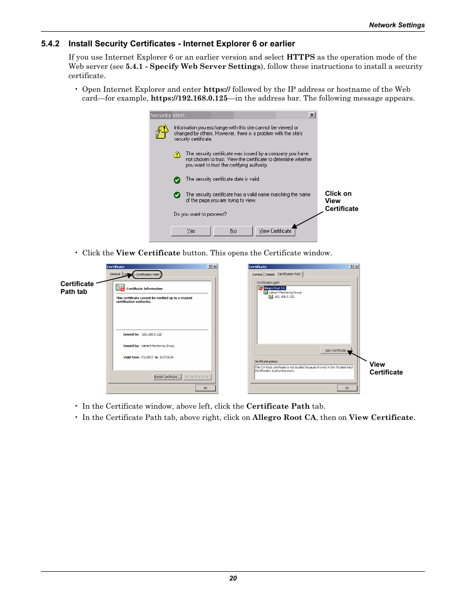 Emerson Liebert IntelliSlot IS-WEB485ADPT User Manual | Page 24 / 60