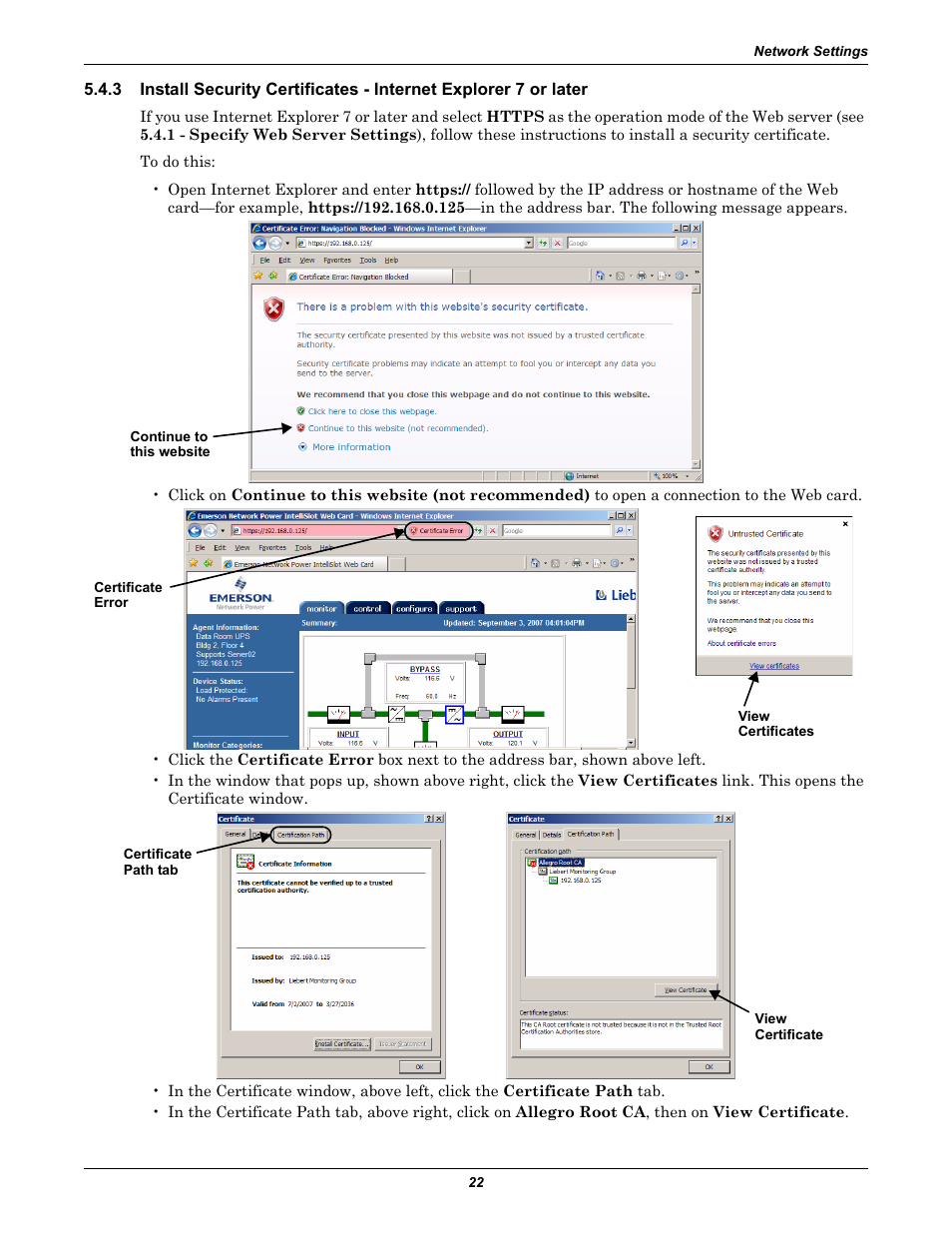 Emerson Liebert IntelliSlot IS-WEB485ADPT User Manual | Page 26 / 60