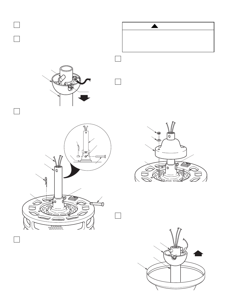 How to put your ceiling fan together, Warning | Emerson CF2800WB User Manual | Page 4 / 12