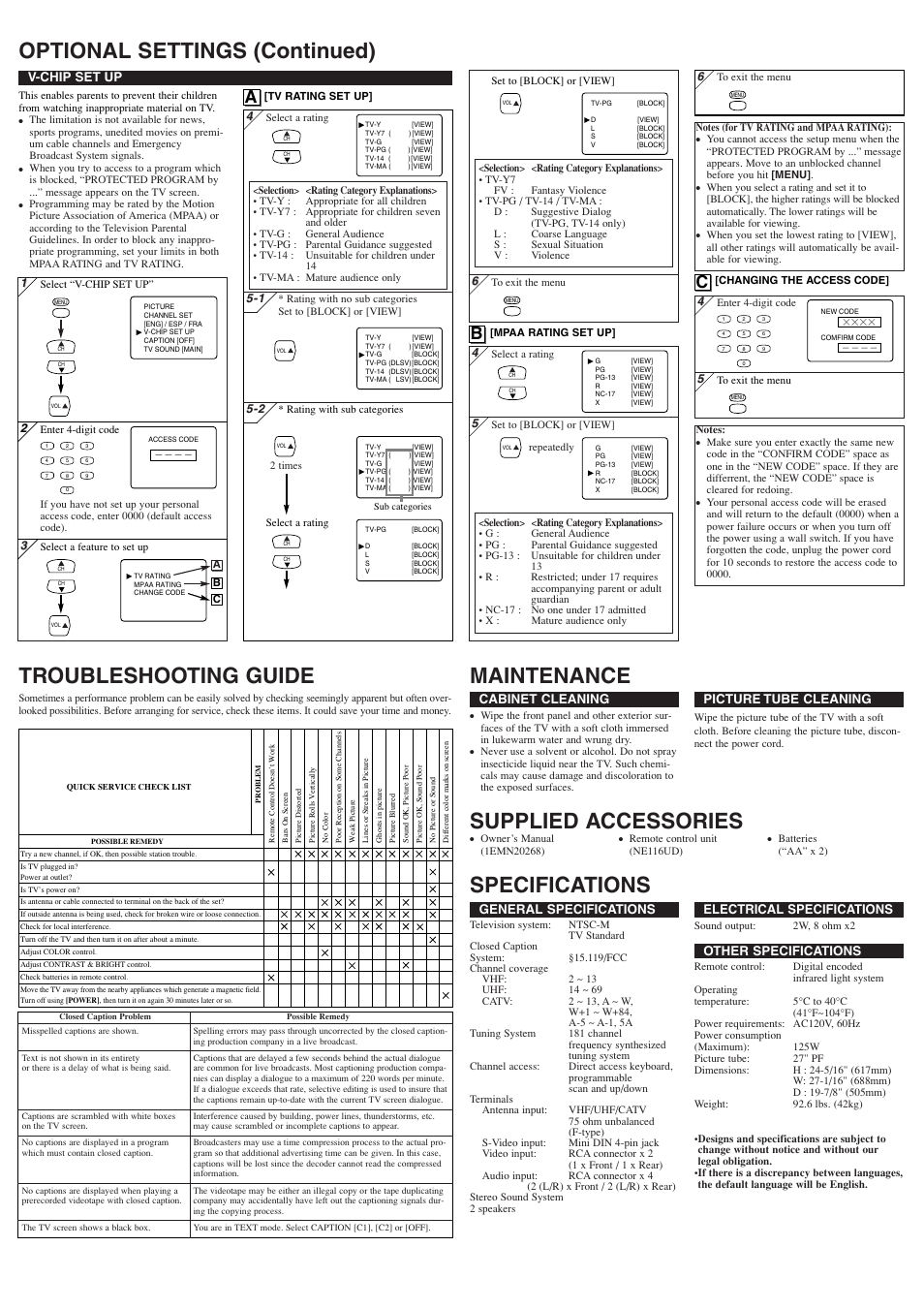 Supplied accessories, Ab c | Emerson EWF2705 User Manual | Page 4 / 8